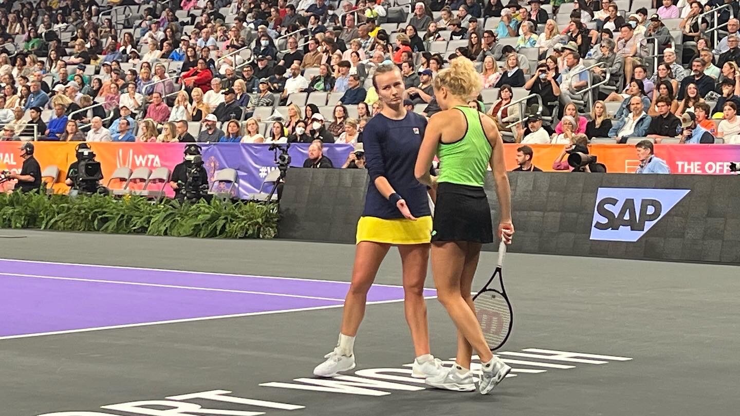 Barbora Krejcilova, Katerina Siniakova at the 2022 WTA Finals in Fort Worth