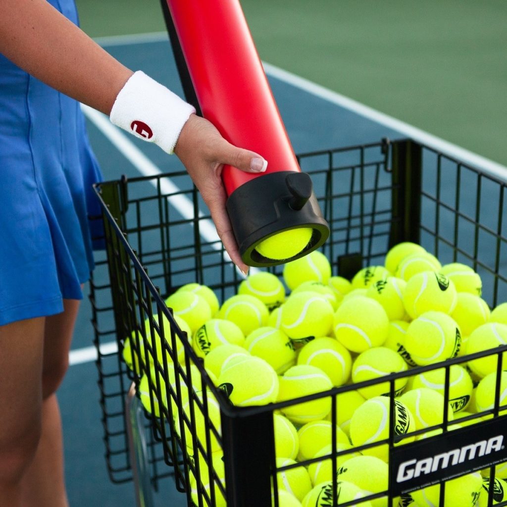 Tennis Ball Basket Hopper Portable Compact Storage Pick Up Holder Holds 50 Balls 