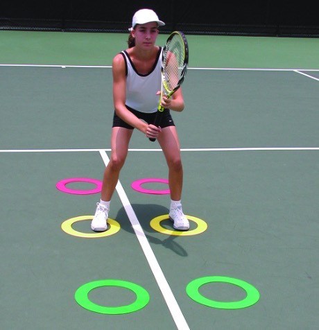 Donuts tennis training aid for footwork