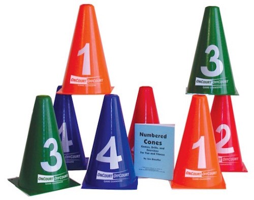 Numbered Cones tennis training aid