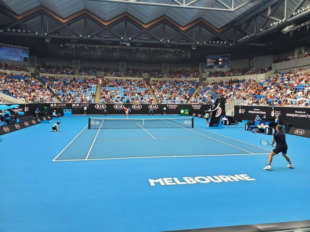 Singles match at the Australian Open