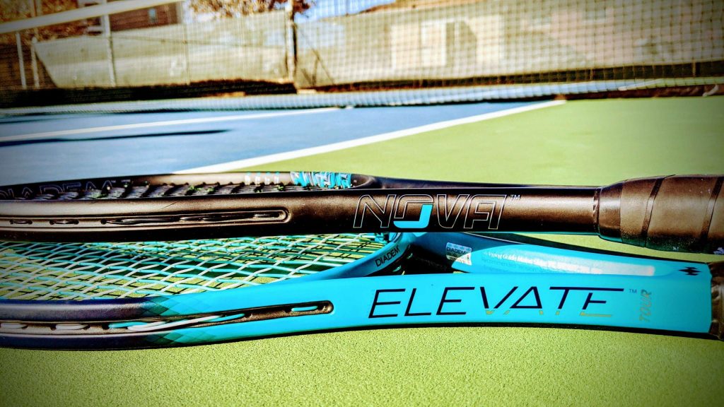 Diadem Elevate Nova tennis racquets stacked