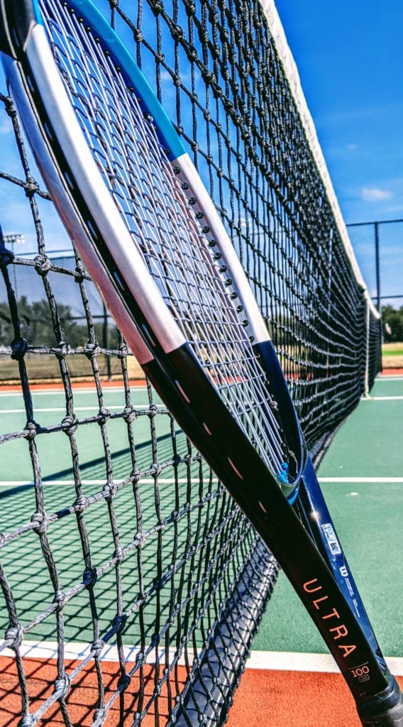 Wilson Ultra 100 tennis racquet upright