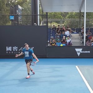Denis Shapovalov practicing at 2020 Australian Open