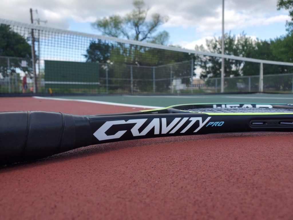 Head Gravity Pro Tennis Racquet on the court