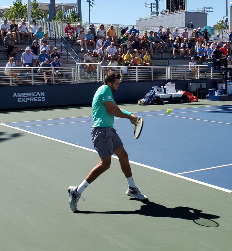 Austin Krajicek playing doubles at the US Open