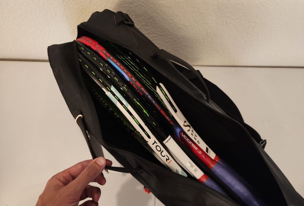 Cancha tennis racquet bag holding 4 racquets