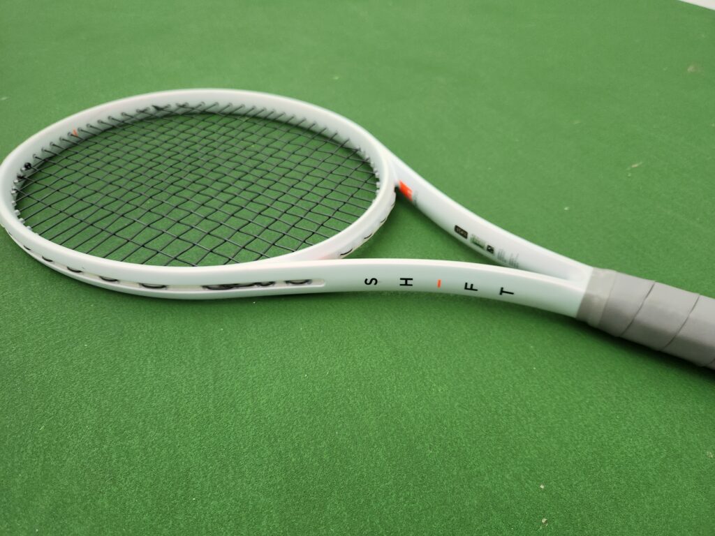 Wilson Shift tennis racquet on the tennis court