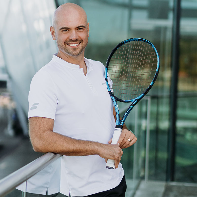 Uros Budimac, tennis coach and author of Mine!