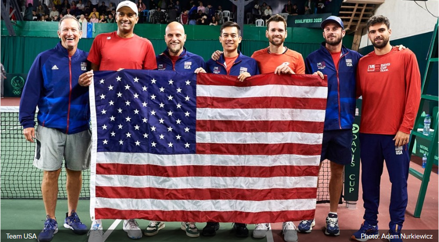 U.S. Davis Cup Team during the 2022 qualifying round vs. Uzbekistan