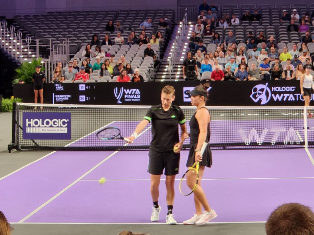 Desirae Krawczyk and Demi Schuurs at the WTA Finals 2022
