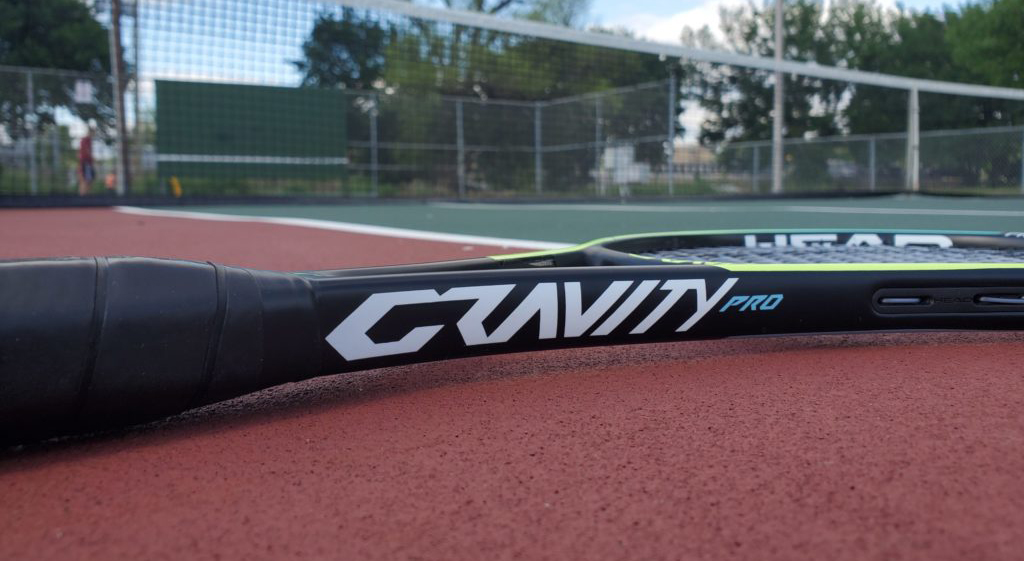 Head Gravity Pro Tennis Racquet on the court