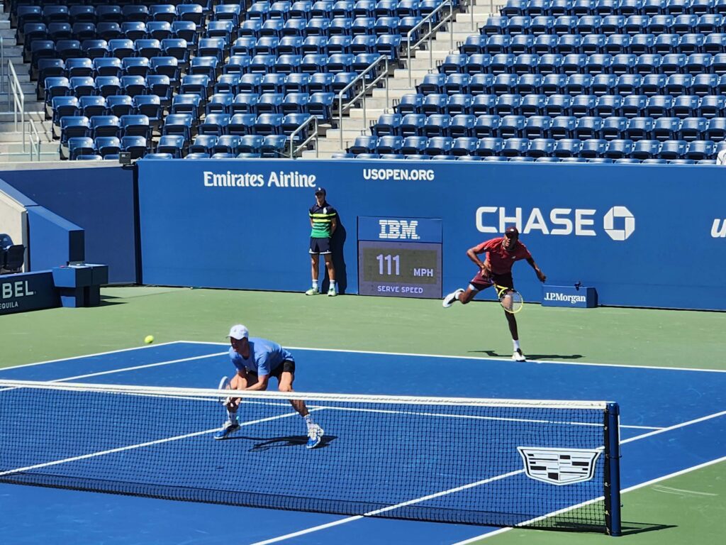 Rajeev Ram serves at the 2023 US Open1