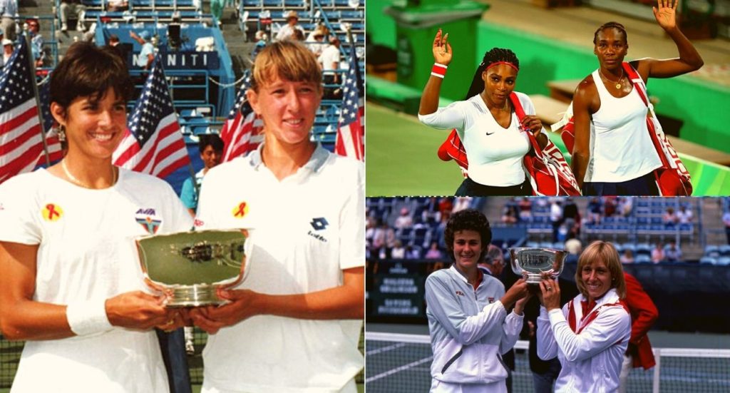 WTA top 3 all-time major winning teams