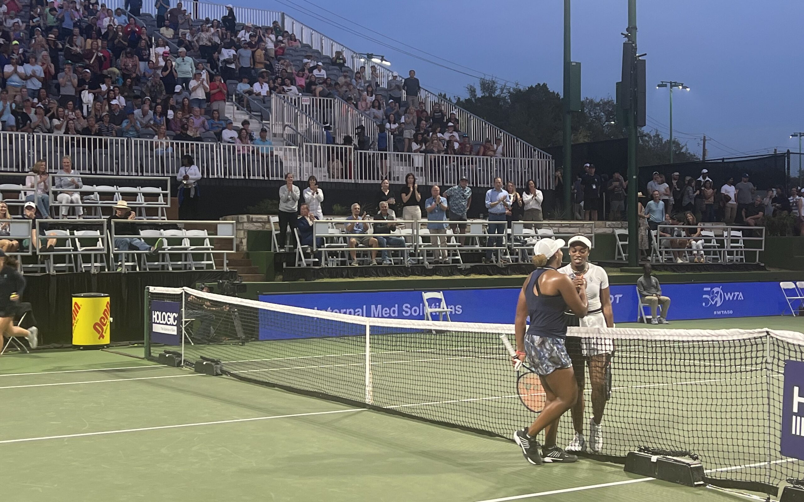 Alycia Parks and Sloane Stephens play doubles at the 2023 ATX Open