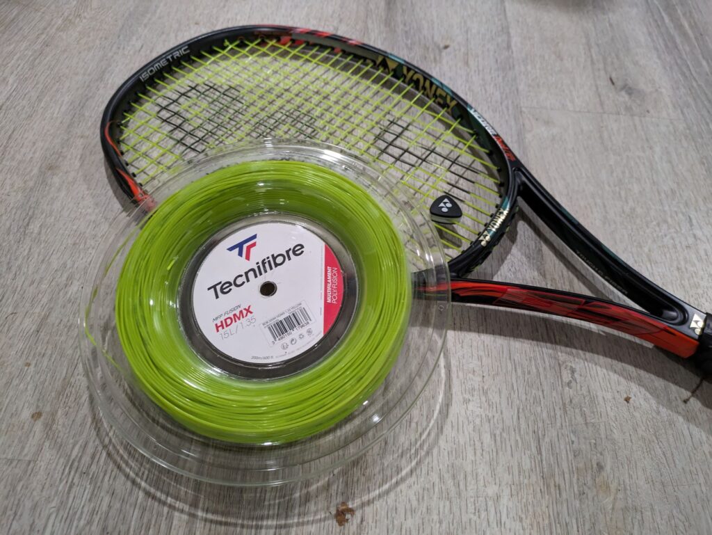 Tennis racquet with Tecnifibre HDMX strings